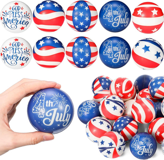 48 Pcs 4th of July Stress Balls for Patriotic Celebrations