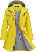 Rain Jacket Women Waterproof Long Lightweight Hooded Windbreaker dry