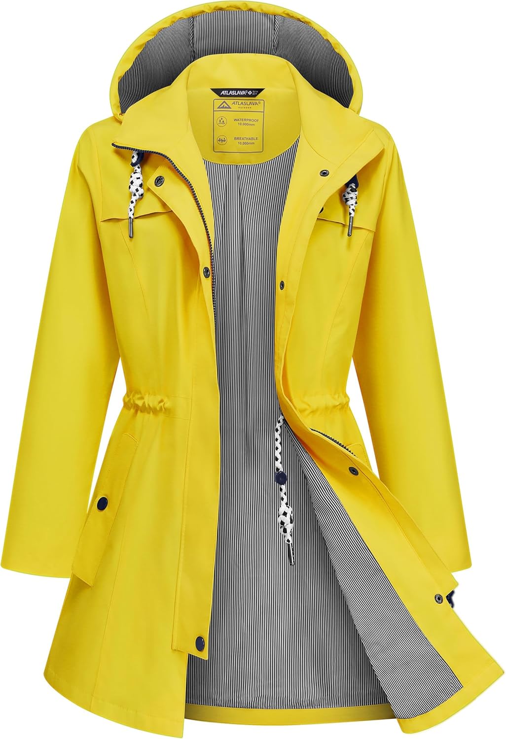 Lightweight Waterproof Rain Jacket for Women Hooded Windbreaker
