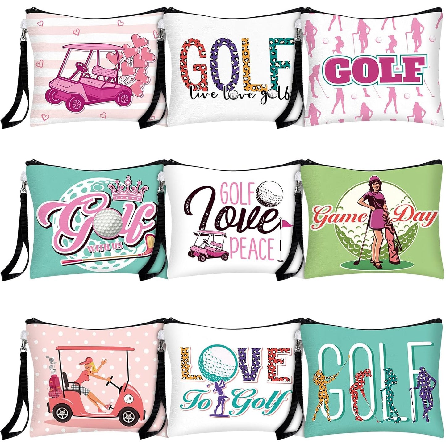 Stylish Golf Cosmetic Bags for Women - 9 Designs | Shinylin