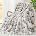 Touchat Luxury 1000GSM Faux Rabbit Fur Throw Blanket - Super Cozy