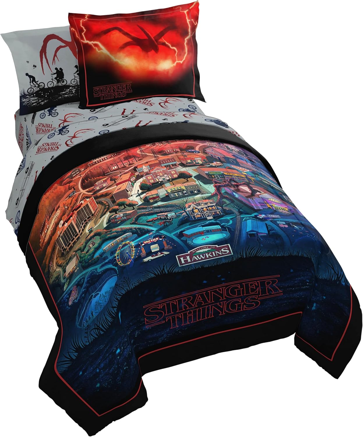 Stranger Things Comforter Set with Sheets and Pillow Covers