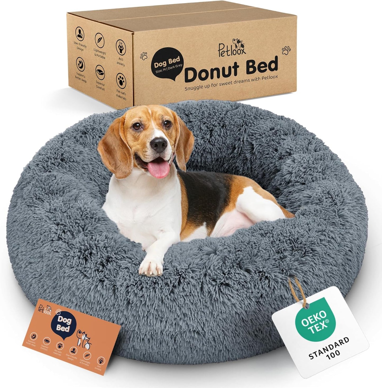 Donut Dog Bed - Premium Comfort for Anxiety Relief and Calm