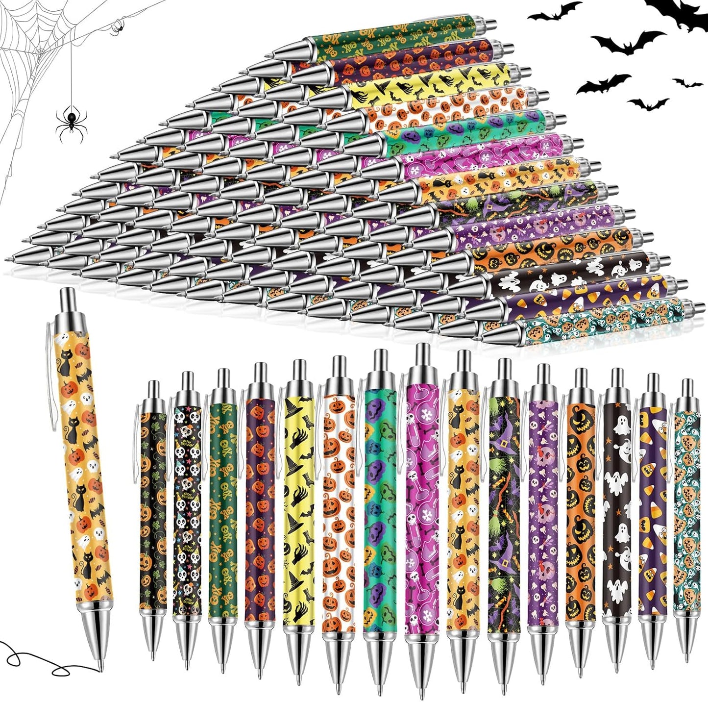 150 Pcs Halloween Pens Bulk for Office School Party Supplies
