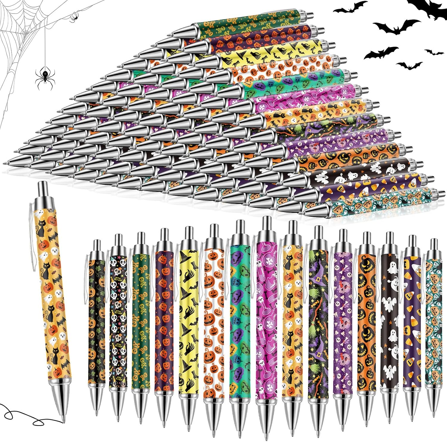 150 Pcs Halloween Pens Bulk for Office School Party Supplies