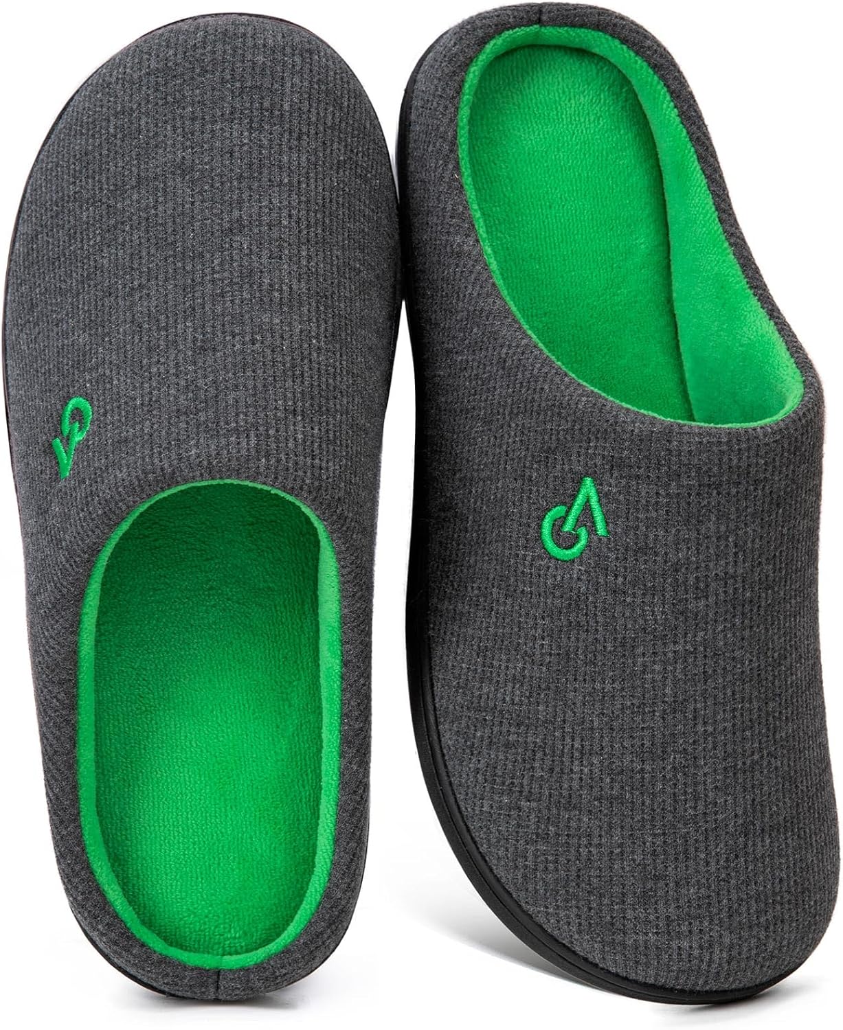 VeraCosy Men's Two-Tone Memory Foam Slippers for Comfort