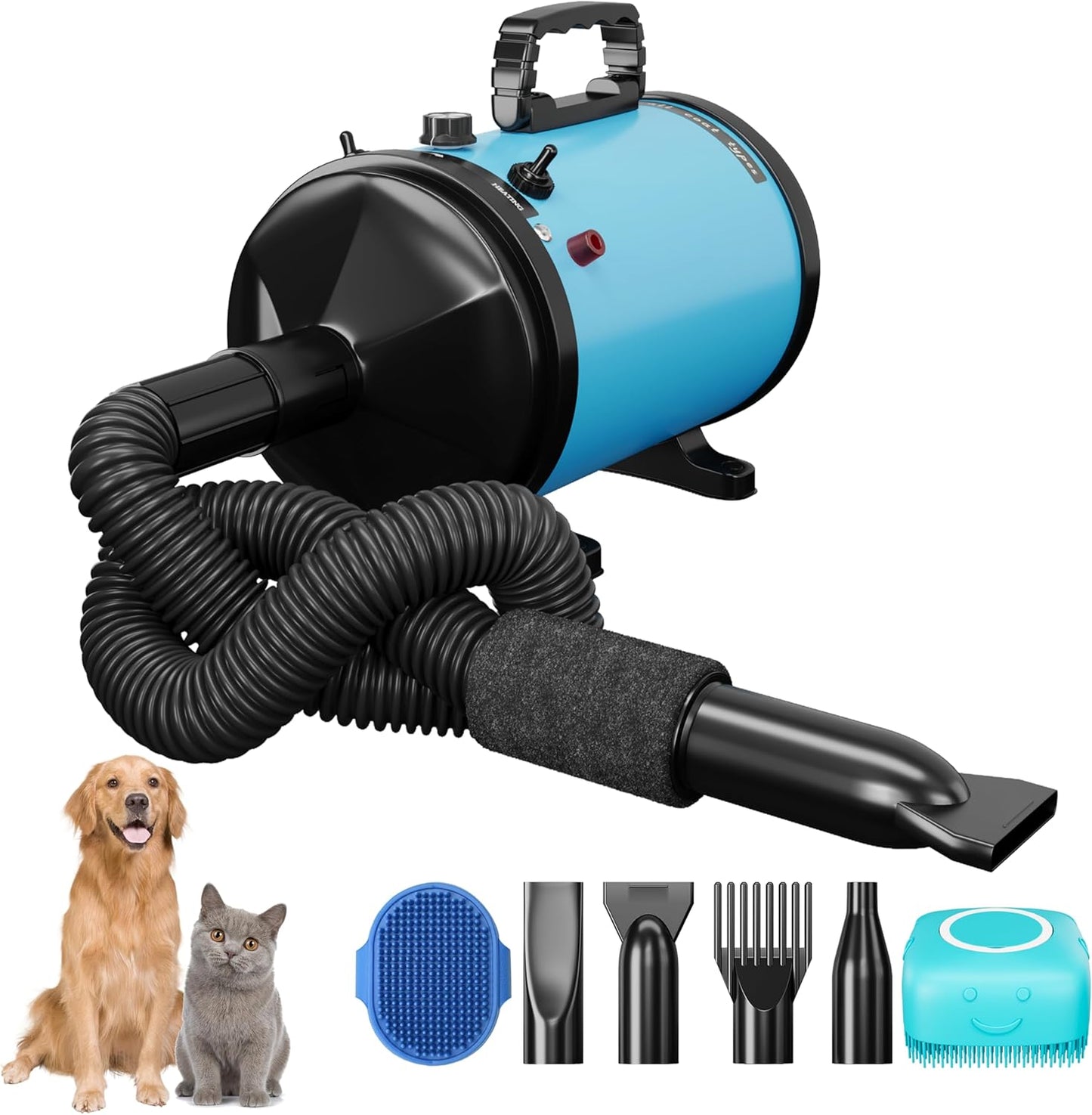 Pro Pet Grooming Dryer Set + Bonus Brushes