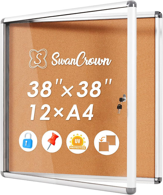 SWANCROWN Bulletin Board Case for Secure Display and Organization