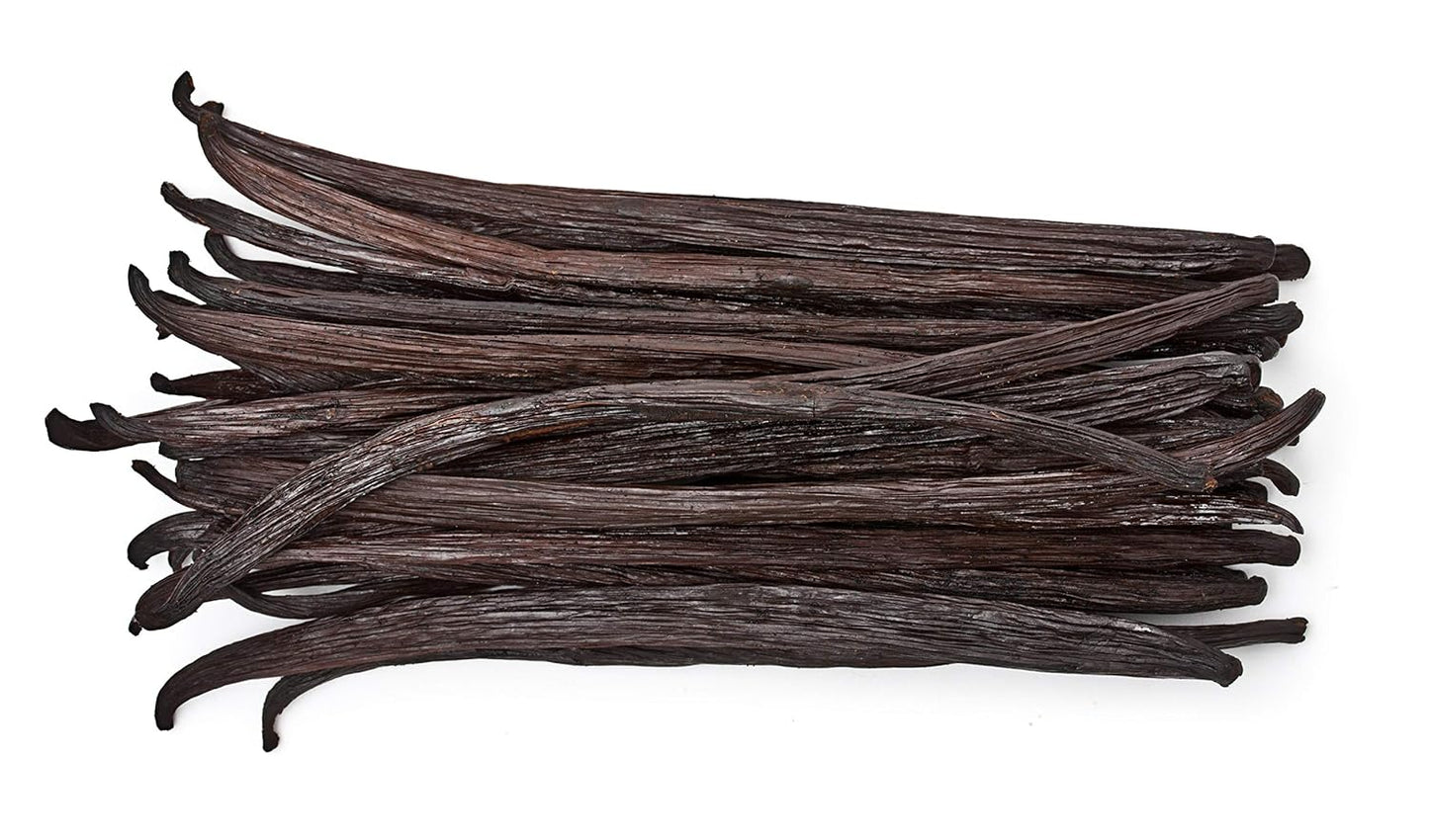 50 Whole Extract Grade B Tahitian Vanilla Beans for Baking