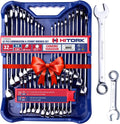 HITORK 32 Piece Combination Wrench Set SAE & Metric - Organized
