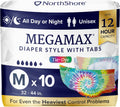 Adult Overnight Diapers Medium - 12-Hour Tab-Style Tie-Dye 10ct