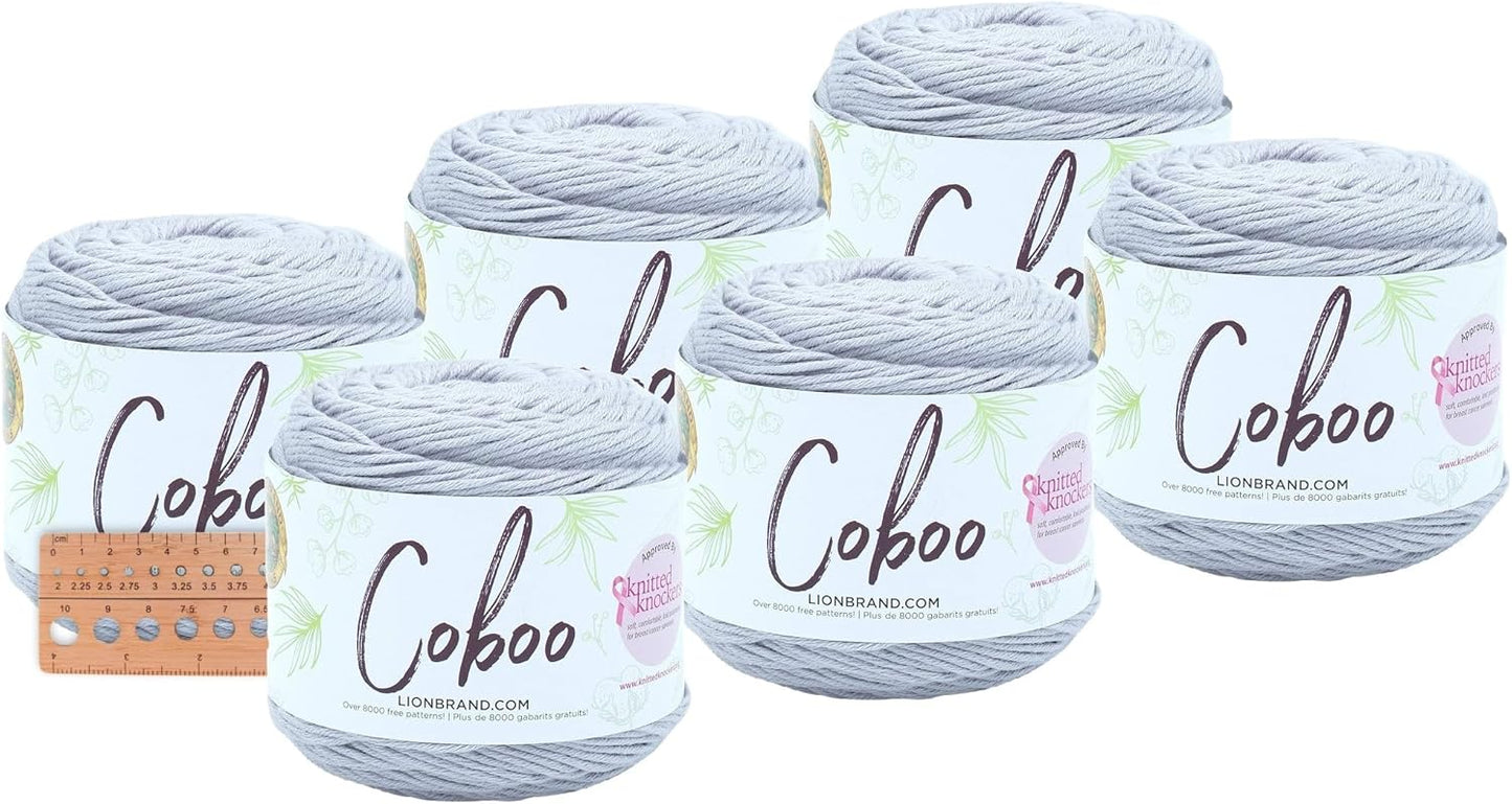 Lion Brand Yarn Coboo 6 Pack with Pattern Cards for Crafting