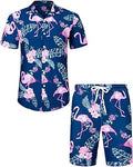 J.VER Men's Hawaiian Shirts Set for Beach and Casual Wear