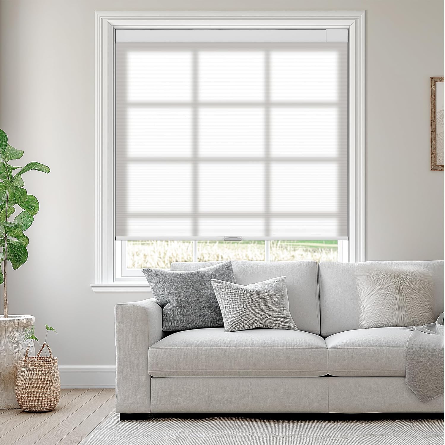 No Drill No Tools Blackout Cellular Shades for Easy Install
