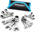 Metric 12-Piece Stubby Flex-head Ratcheting Wrench Set 8-19mm