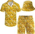Men's 2 Piece Tracksuit Hawaiian Shirt and Shorts Set (Style B3M4)