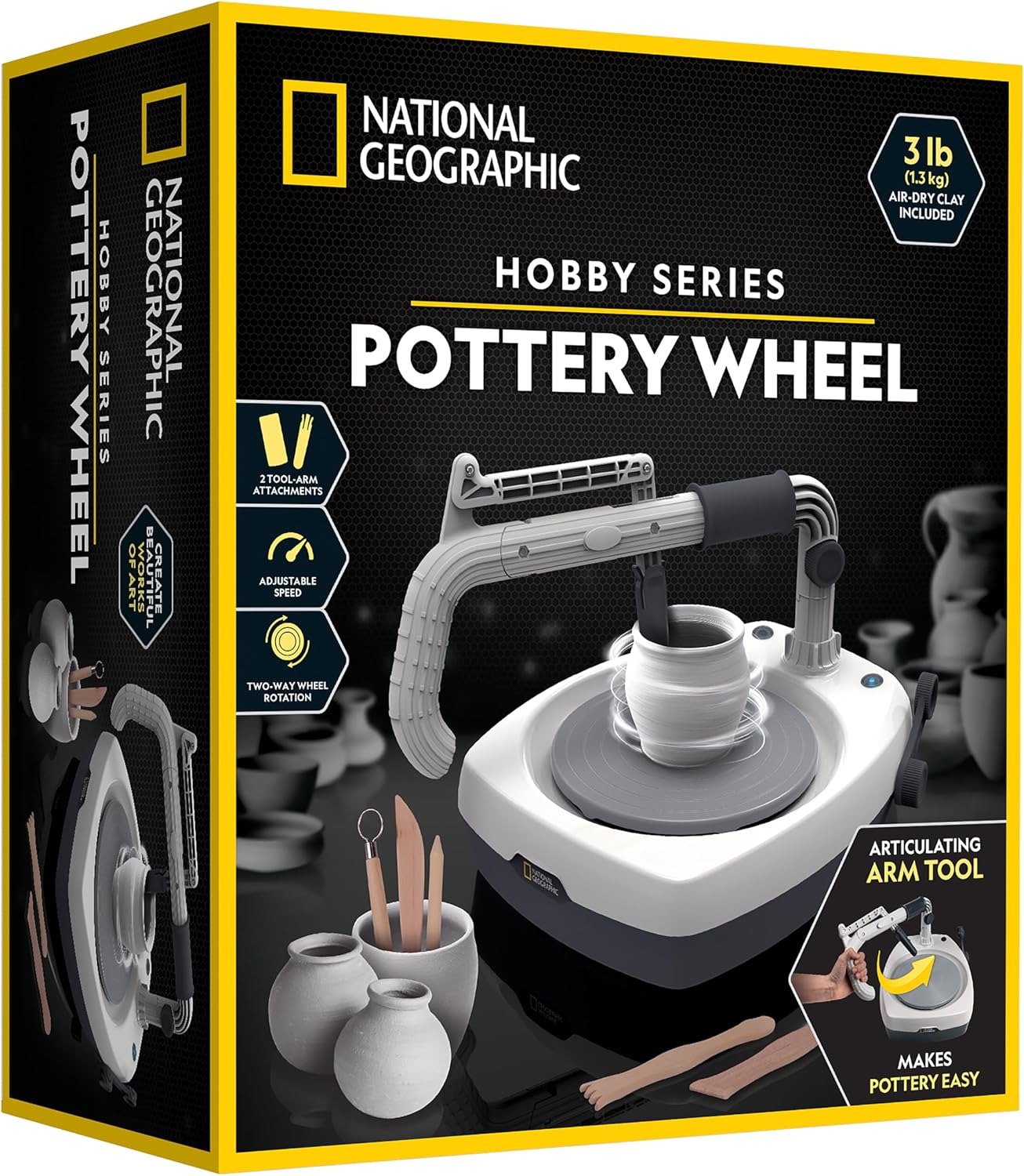 NATIONAL GEOGRAPHIC Hobby Pottery Wheel Kit for Creative Crafts