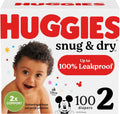Huggies Size 2 Diapers Snug & Dry 100 Count - Reliable Leak Protection