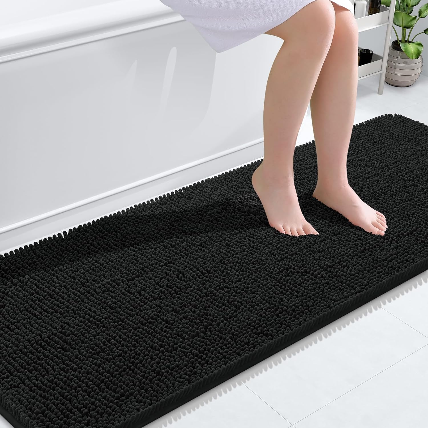 OLANLY Extra Soft Chenille Bath Rugs 70x24 for Ultimate Comfort