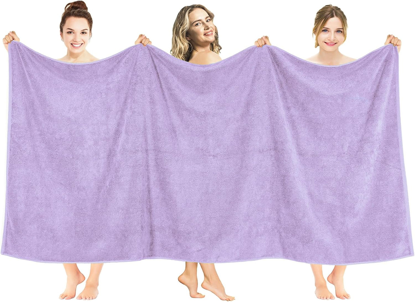 Oversized Bath Sheet 40x80 in Lilac - 100% Cotton Luxury Towel