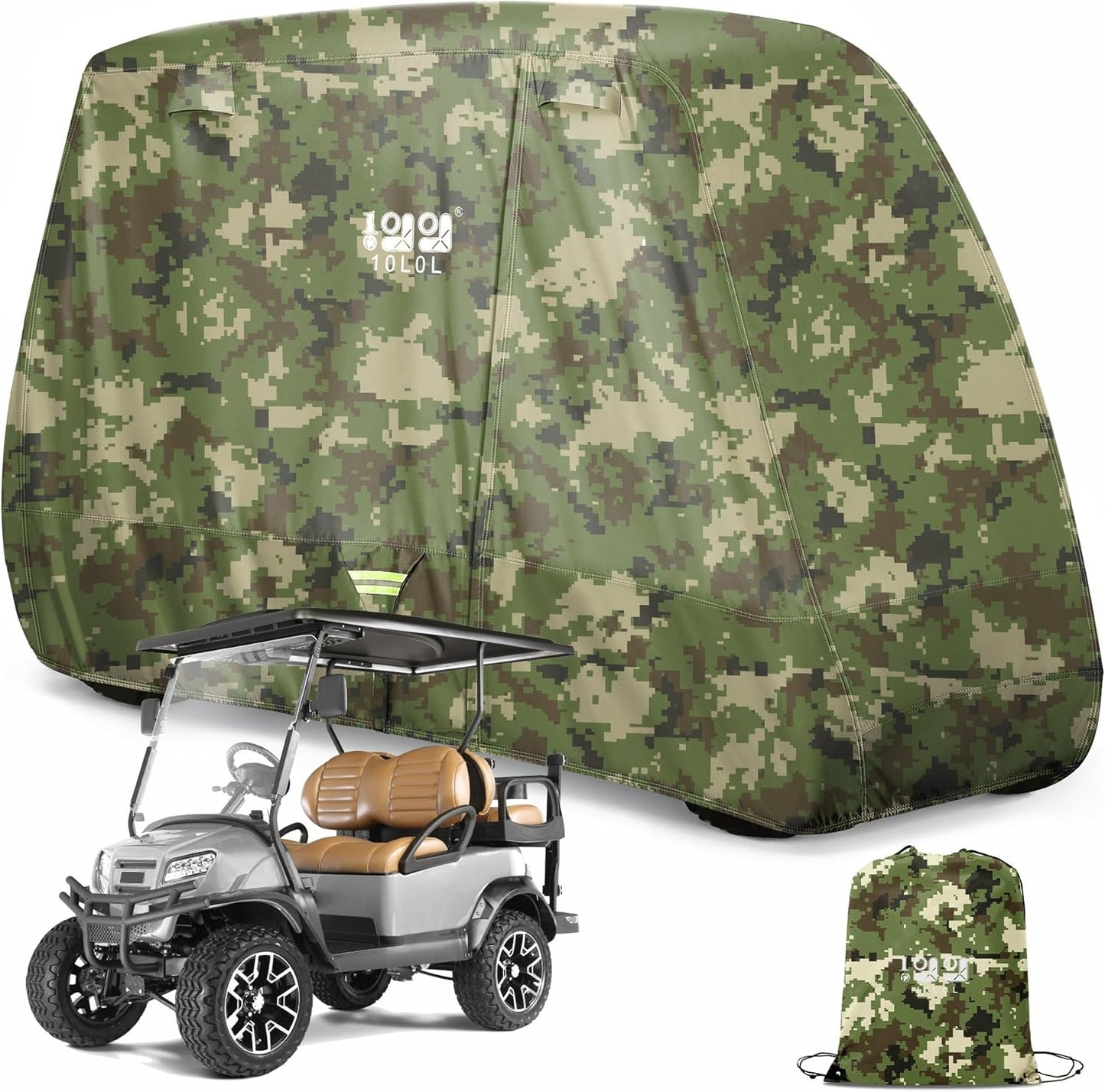 10L0L Heavy Duty Golf Cart Cover for All Weather Protection