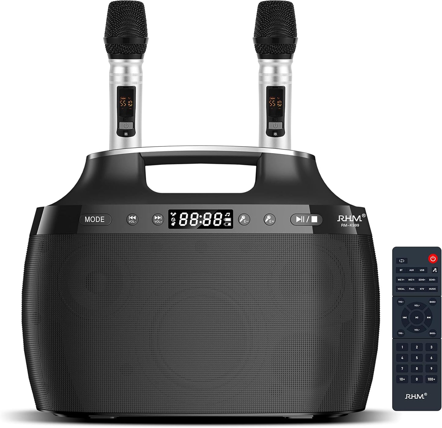 K999 Karaoke Machine with 3 Mic Support & Powerful Sound