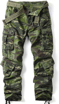 Men's Camo Cargo Work Pants Ripstop Lightweight for Outdoor Use