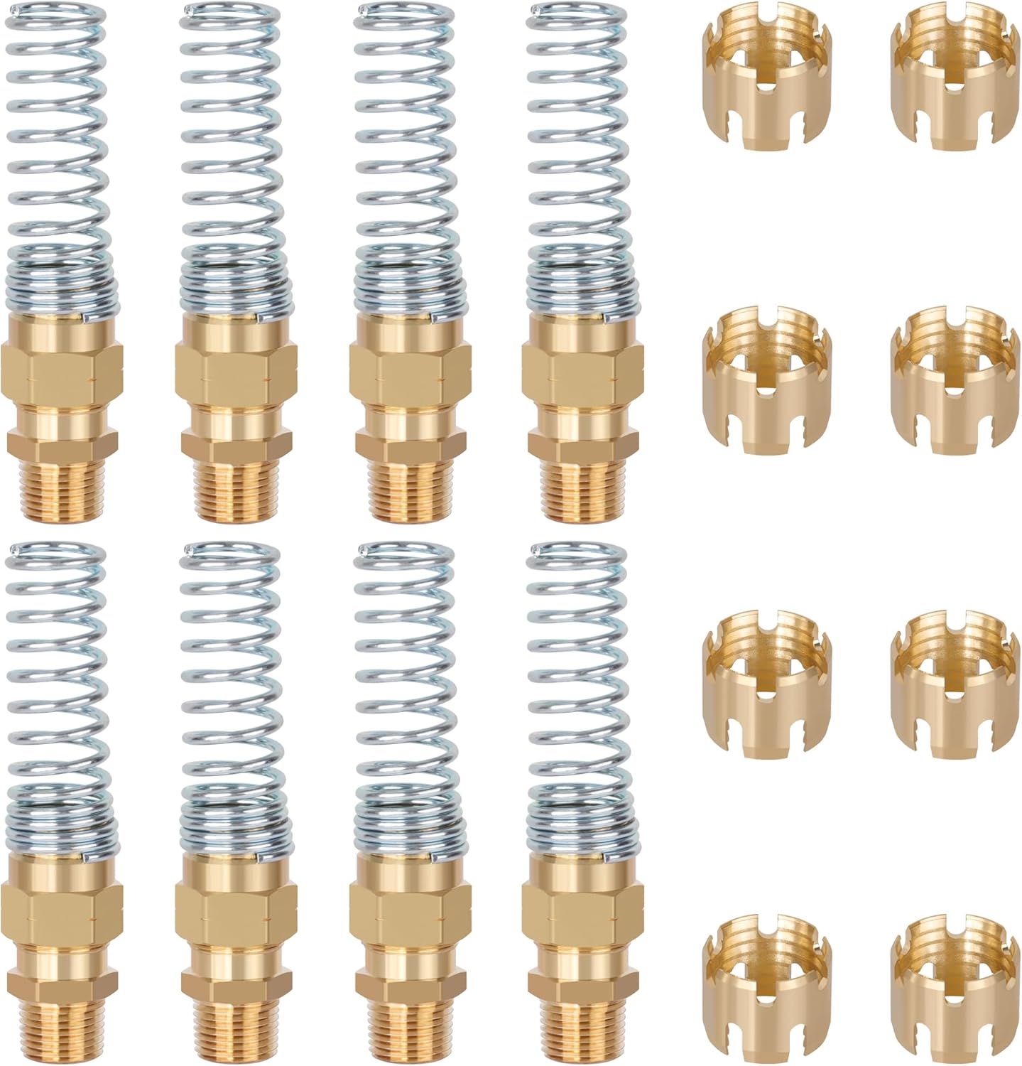 Brass DOT Air Brake Hose End Fitting for Semi Truck - 8 Pack