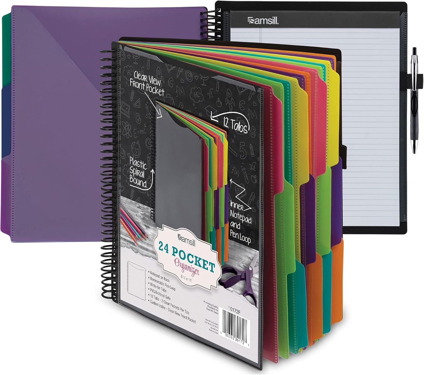 Samsill Deluxe Project Organizer - 24 Pockets, Customizable Front, Erasable Dividers