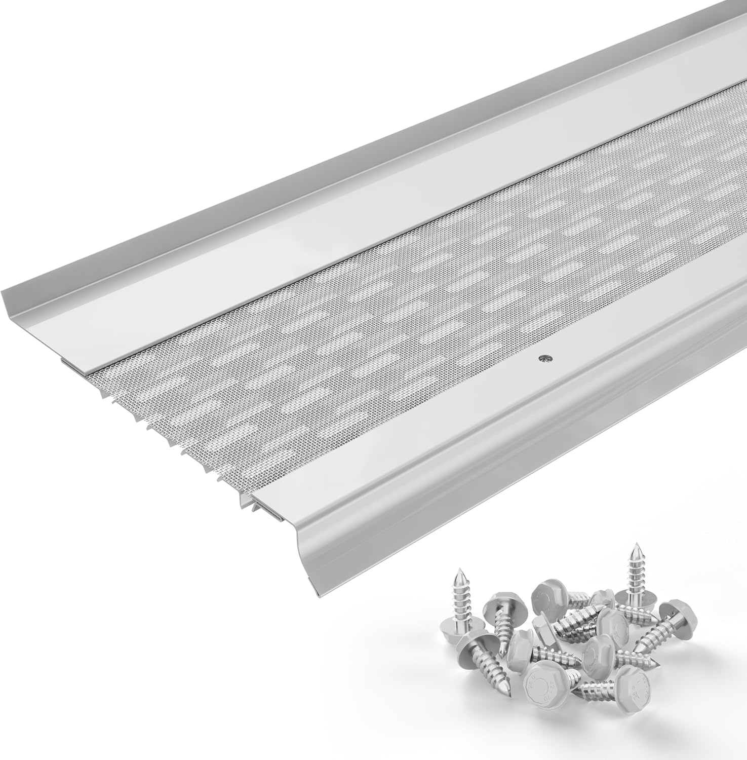 Micromesh Gutter Guards for Leaf Protection, 25 Feet White