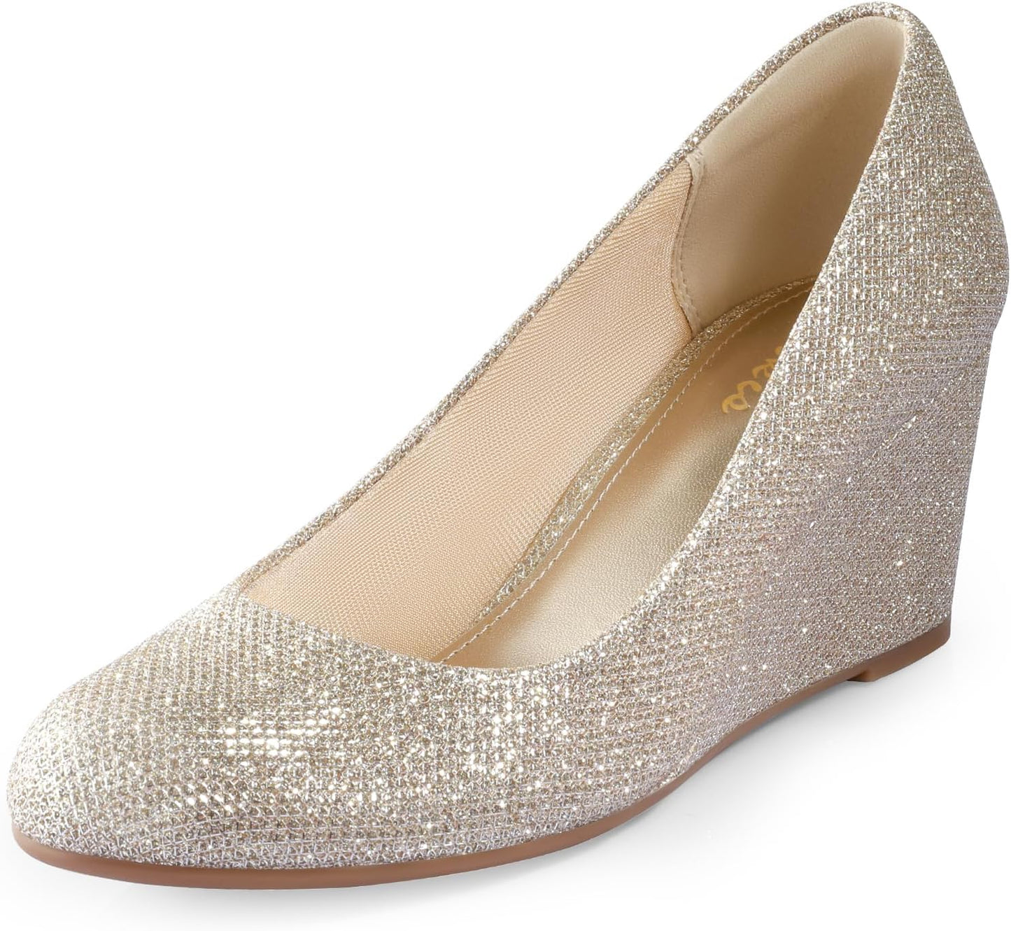Ankis Closed Toe Wedges for Women - Comfortable 2.5Inch Heels