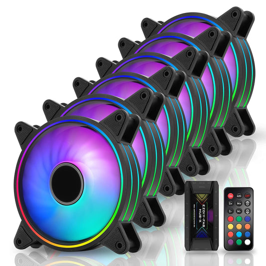 EZDIY-FAB Moonlight 120mm RGB Case Fan Pack with Speed Control