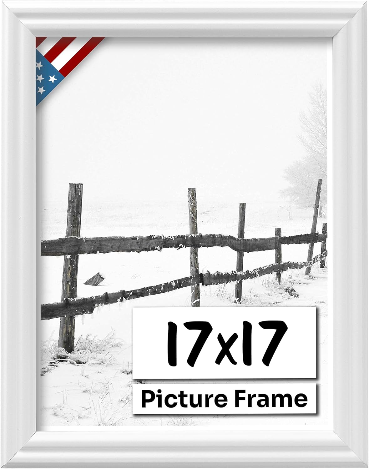 White 17x17 Picture Frame with UV-Blocking Plexiglass for Art