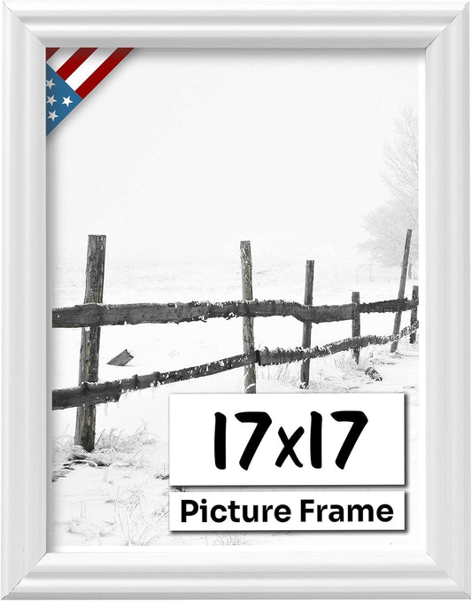 White 17x17 Picture Frame with UV-Blocking Plexiglass for Art