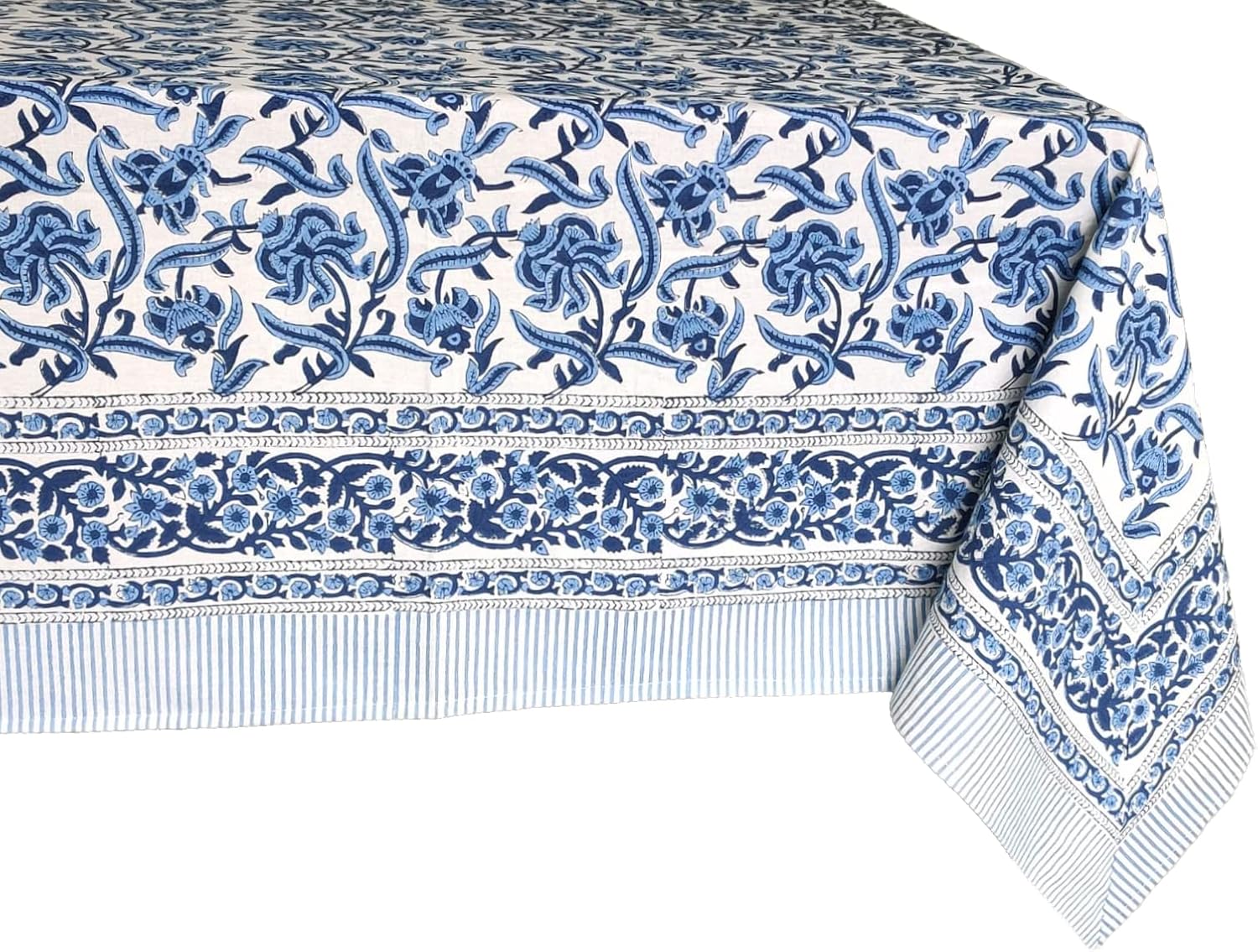 Midnight Bloom 100% Cotton Tablecloth for Elegant Dining Events