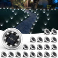 Mini Solar Ground Lights 20 Pack - Cool White Pathway Lighting