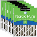 Nordic Pure 16x20x4 Pleated MERV 13 Plus Carbon Filters - 6 Pack