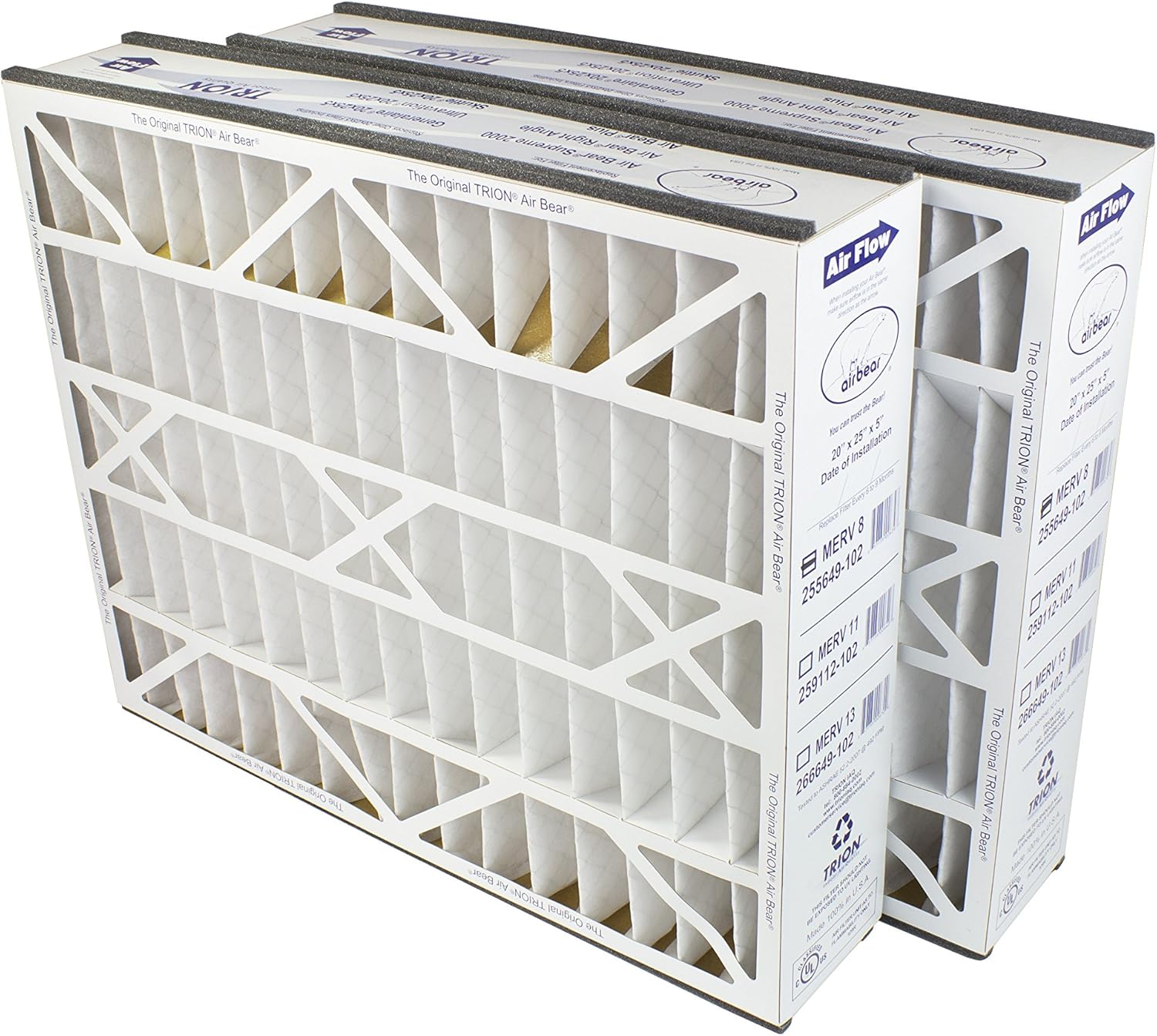 Trion Air Bear 255649-102 20x25x5 Pleated Air Filter 2-Pack