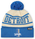 FOCO NFL Retro Team Logo Pom Beanie Hat with Heritage Stripes