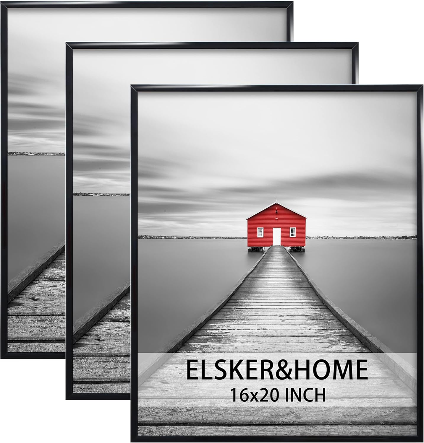 16x20 Picture Frames 3 Pack for Wall Mounting, Black Design