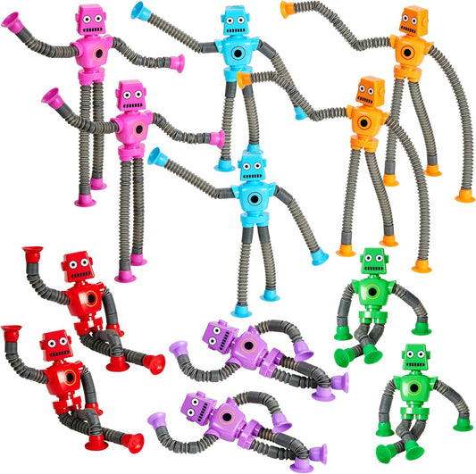 12 Telescopic Robot Fidget Toys - Creative Learning Fun!