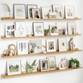 4-Pack 72 in Wall Mounted Floating Picture Ledge Shelves - Modern Oak