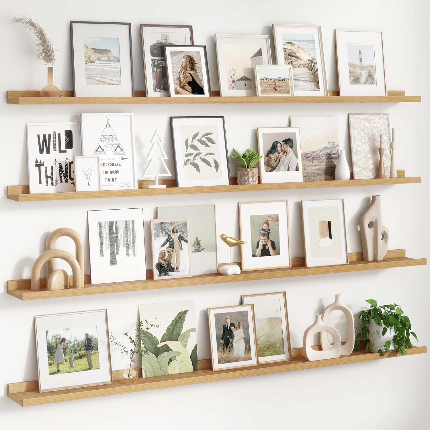 72 Inch Wall Mounted Floating Picture Ledge Shelves for Display