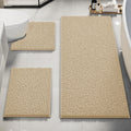 Bathroom Rug Mat Set 3 Piece Chenille Bath Mat Set - Ultra Soft Beige