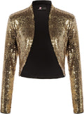 Sequin Shrug Long Sleeve Cropped Bolero Jacket - Sparkle for Evenings