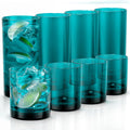 Zulay Kitchen Acrylic Glasses Drinkware Set - Unbreakable Turquoise