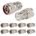 N Male to UHF Female Adapter for Coax RF Applications Pack of 10