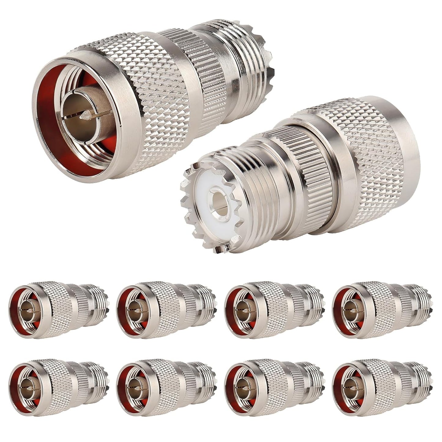 N Male to UHF Female Adapter for Coax RF Applications Pack of 10