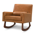 Sleepytime Rocker in Tan PU Vegan Leather - Modern Nursery Rocker