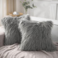 Faux Fur Throw Pillow Covers 26 x 26 in Pack of 2 - Soft Luxury Accent